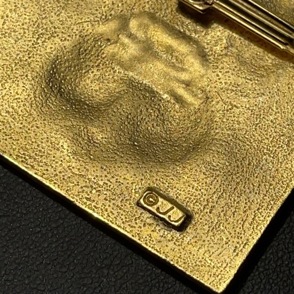 Jonette Jewelry JJ Lion Head Modernist Pin BROOCH Gold Tone GORGEOUS Piece 🦁 - Picture 5 of 16